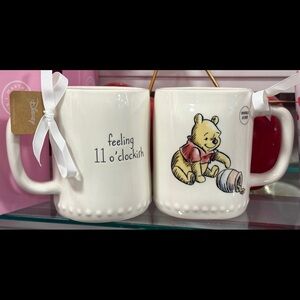 New Rae Dunn x Winnie the Pooh white ceramic coffee mug FEELING 11 o’CLOCKISH